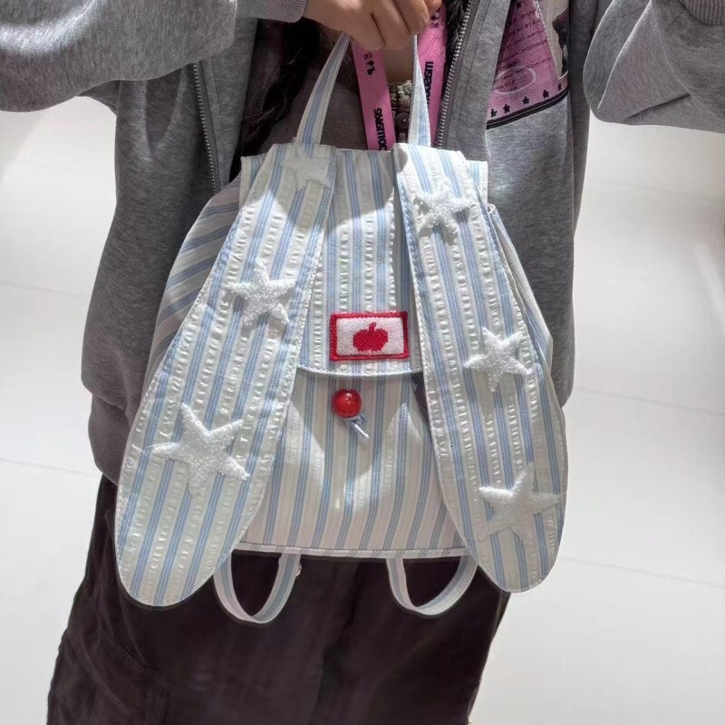 2025 Autumn/Winter New fashion Women's Backpack Soft and Cute Rabbit Ear Bag Large Capacity Backpack Outdoor Commuter Backpack Autumn New Designe