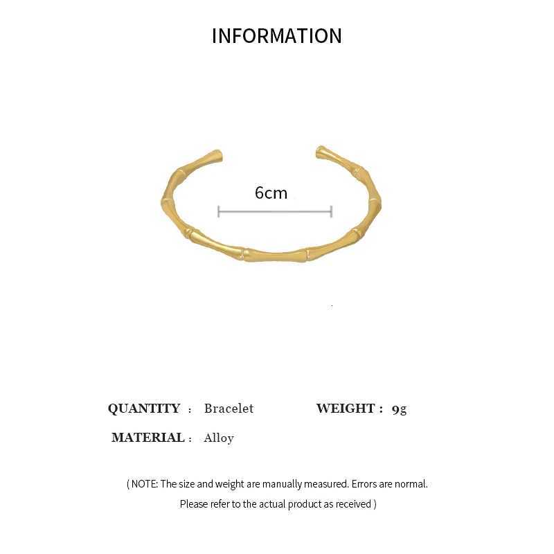 Creative Bamboo Bracelet for Women Fashion Punk Gold Color Cuff Bangles C-shaped Opening Bracelets Vintage Wristband Jewelry Z250807