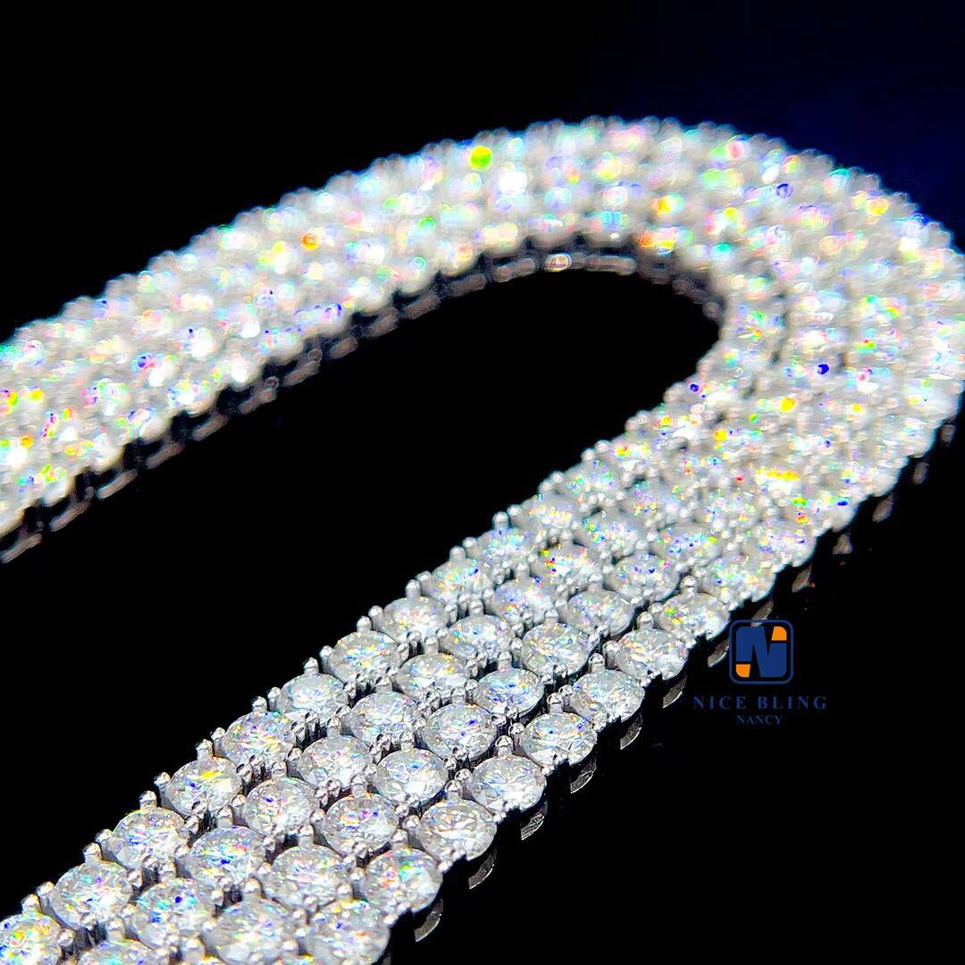 Full Size Pass Diamond Tester Iced Out Moissanite Diamond Hip Hop Jewelry Tennis Chain 925 Silver Tennis Necklace Bracelet