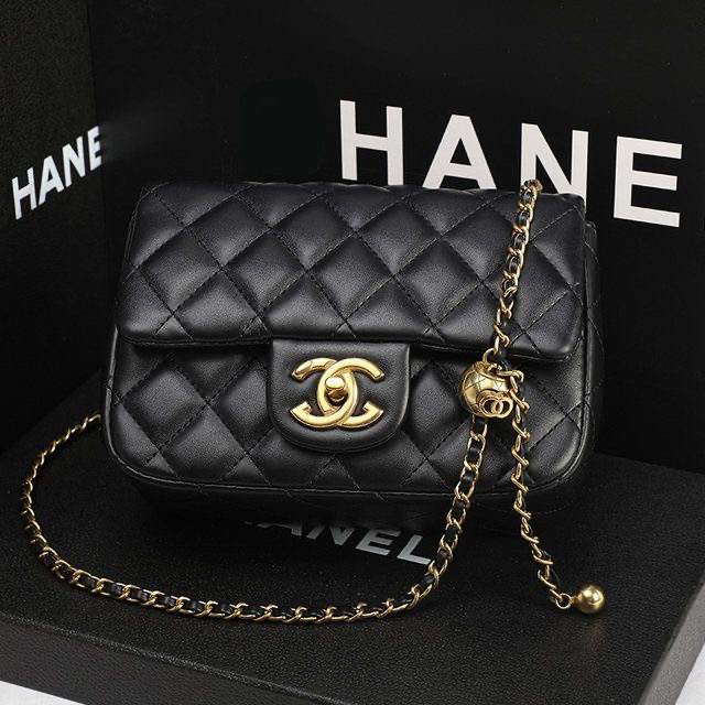 Designer bag classic shoulder bag black crossbody bag diamond grid bag iconic double letter lock mini bag metal golden ball chain women's banquet