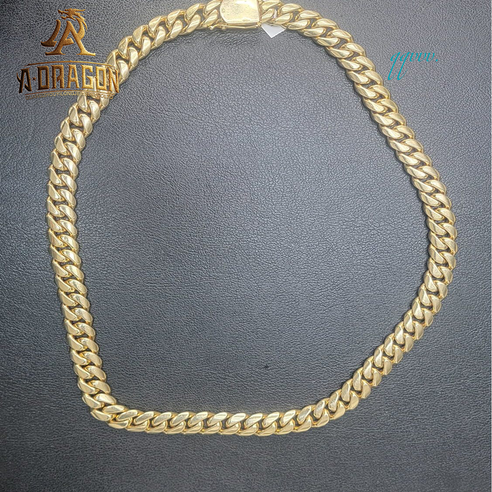 Solid 18mm Diamond VVS Moissanite Gold Plated Prong Set Miami Cuban Link Chains With Certificate