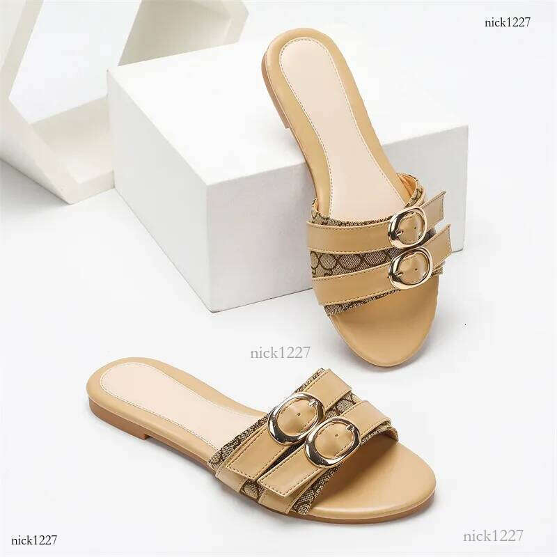 free shipping designer slippers for women 2025 Summer New Flat Bottom Large Anti slip Fashion Leisure Comfortable Beach Slippers Size 35-43