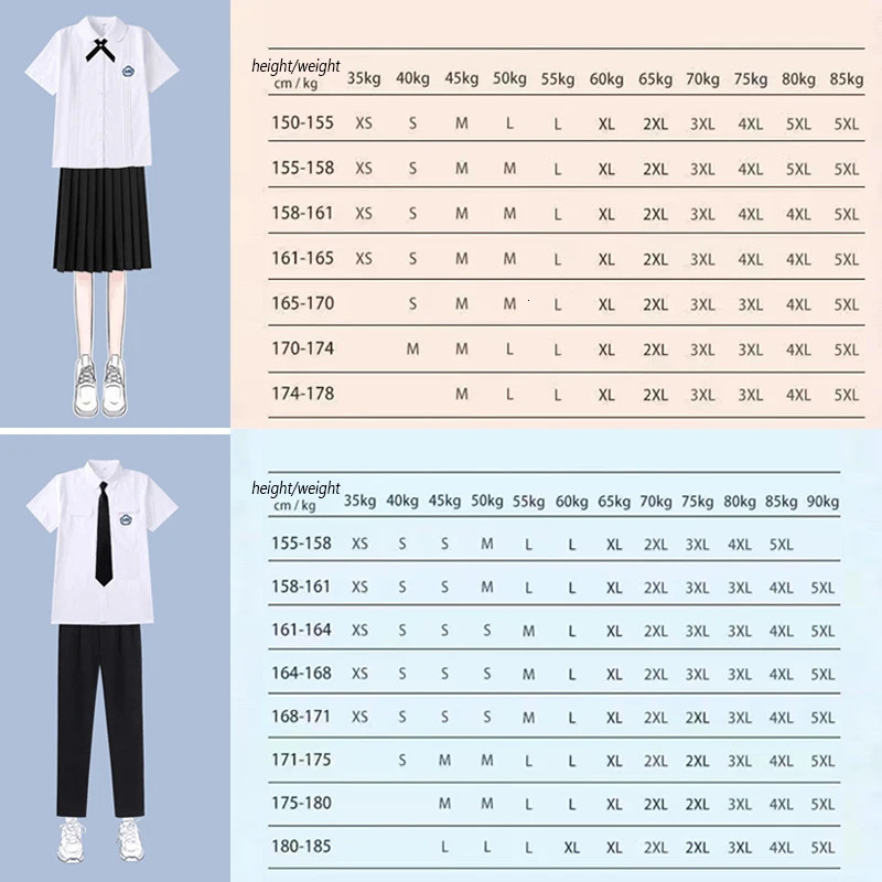 Men Women JK Uniform Thai Style School Uniforms Short Sleeve Shirts Preppy Pleated Skirt With Bow Tie TopSkirts Cosplay 250729