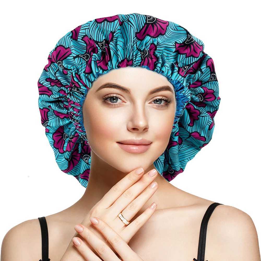 Double Layer Satin Bonnet Silky Sleep Cap for Women Extra Large Reversible Adjustable Satin Cap Sleeping for Curly Natural Hair Z250808