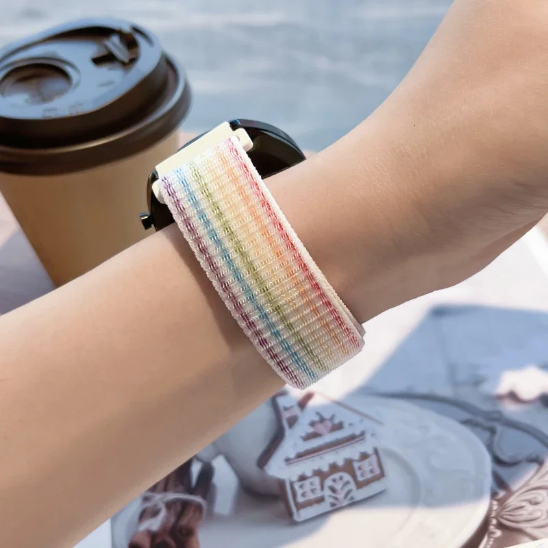 Nylon loop Band For Galaxy Watch 765pro4Classicactive 2 40mm44mm 20mm22mm sport bracelet gt 42e3 strap 250805