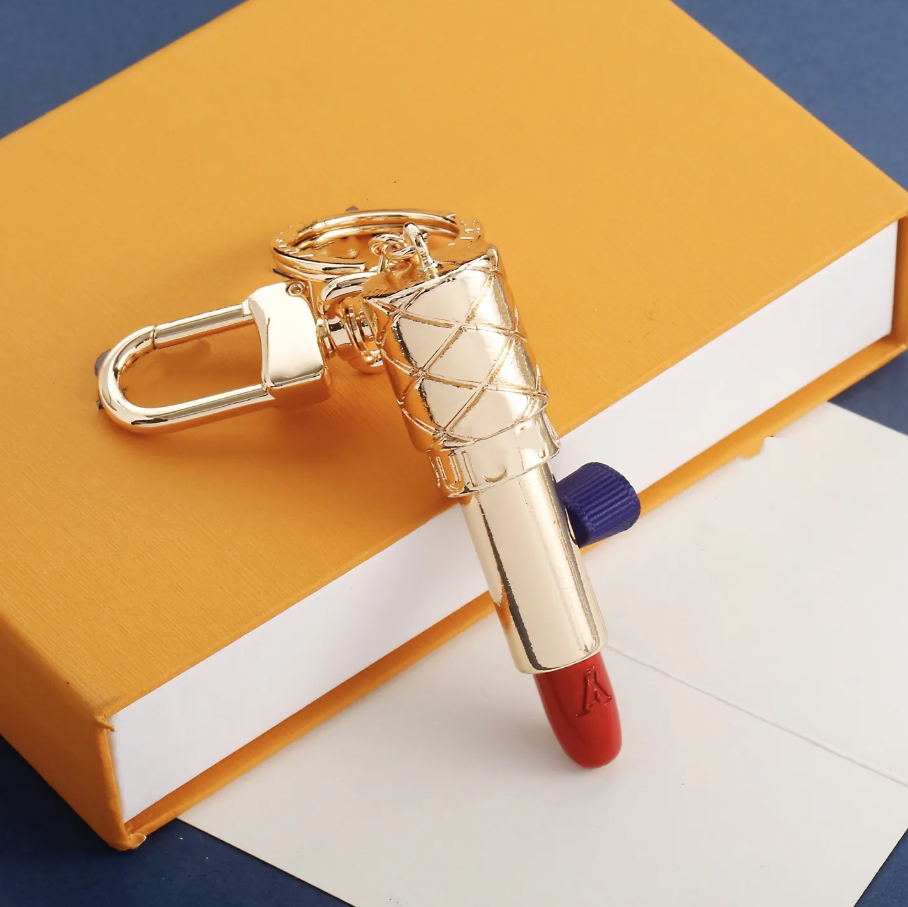 Spring new limited edition lipstick designer keychain key chain rings for women girls lovely cute luxury lipsticks design keychains bag charm accessories