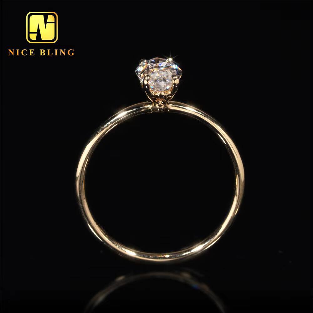 Pass Diamond Tester 14K Gold 1ct Marquise Cut Wedding Ring VVS Moissanite Engagement Ring for Women