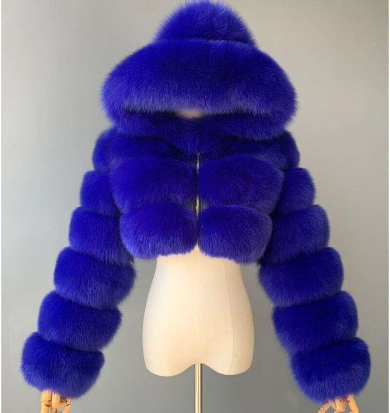 Clothing Women's Fashion Fur Fox Hair Long Sleeve Splicing Women's Coat