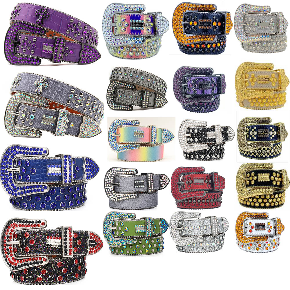 Designer belt belts for men designer belt women bb belt bb simon belt Trendy rhinestone hip-hop style belt 38MM Sparkling Diamond Cross Skull Belt 39 designs ceinture