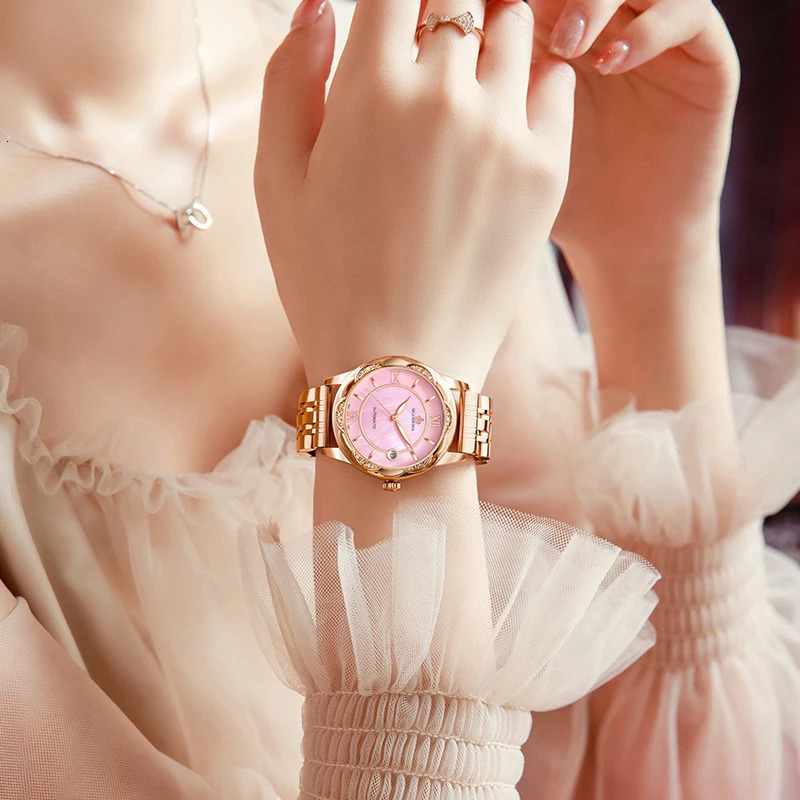 Montre Femme Reloj Mujer Womens Watches Day Date Calendar Mechanical Ladies Automatic Wristwatches Gift for Women 250807