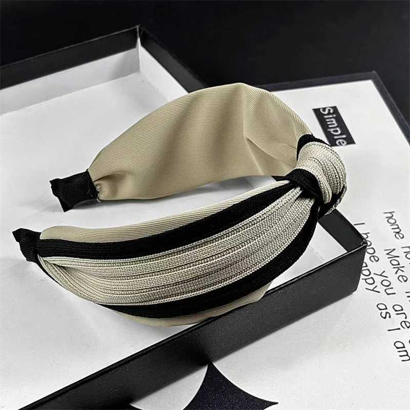 100% Cotton Knitted Fabric Knot Band for Fem Casual Shop Heaear Wide Pr Hair Hoop Accessories Y250808