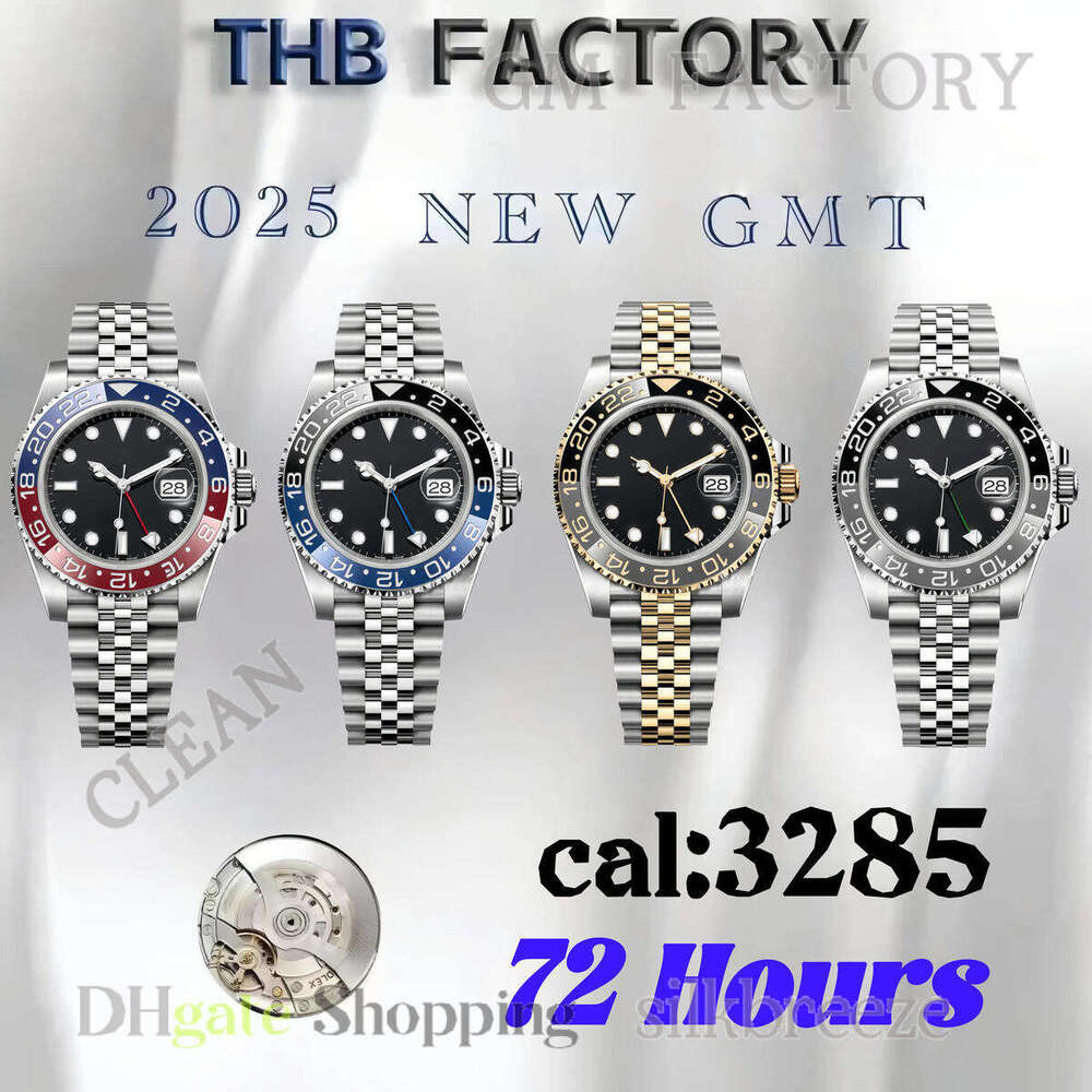 AAAAA Quality GMT Men's Luxury Automatic Dual Time Zone Watch, Date Display Waterproof 100M, Classic Business Round Wristwatch with Rotatable Dual-Color Ceramic Bezel