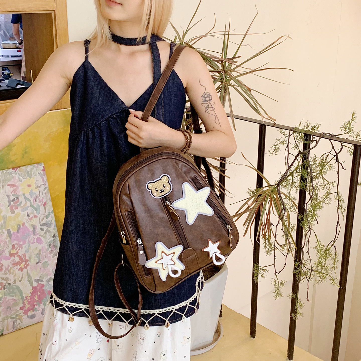 fashion 2025 Autumn New Women s Backpack Retro Vintage College Style Women s Backpack Niche Design Travel Backpack Commuting Backpack Autumn New Desig