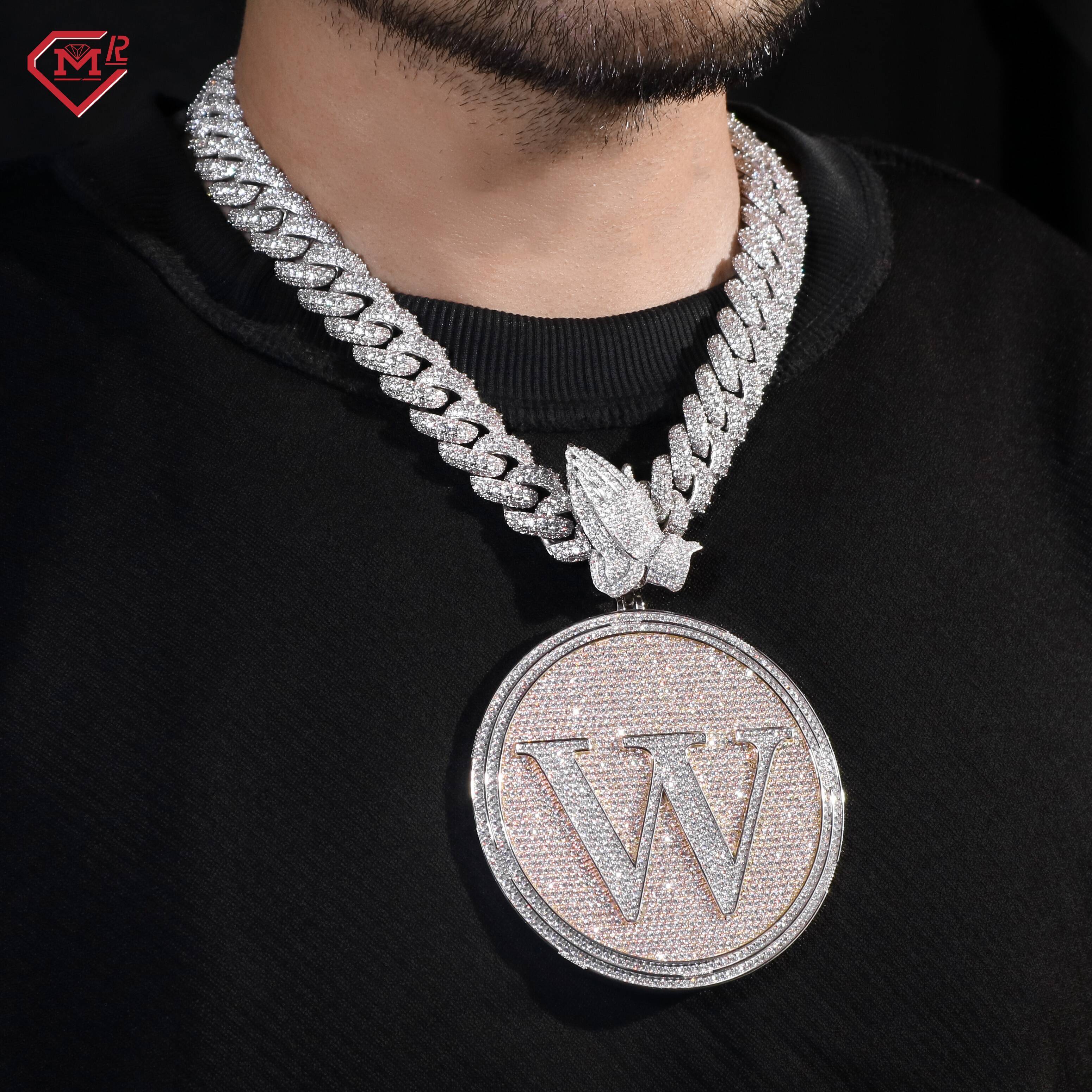 High Quality Custom Moissanite Pendant Round 925 Silver Passes Diamond Tester Moissanite Pendant