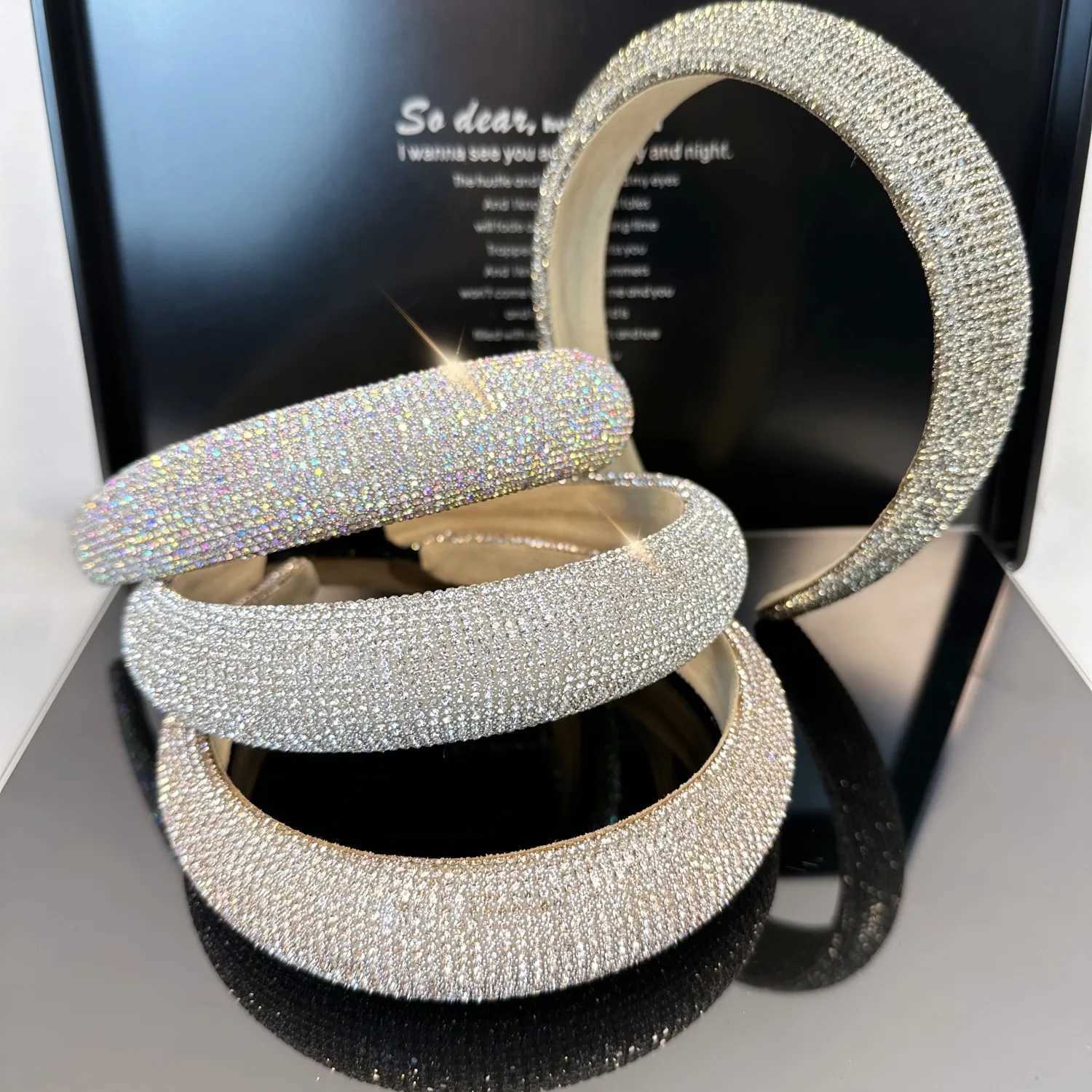 European-Style tra-Shimmering Rhinestone High-Ceiling Luxury P Hair Accessories With Wide Diamond Band For Women Y250808