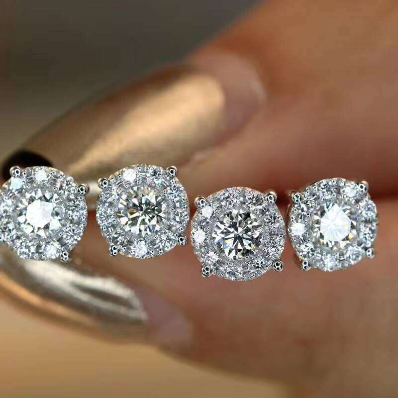 XINGGUANG Latest Gold Earring 4mm Main Stone D VVS Womens Custom Jewelry Moissanite Stud Earrings