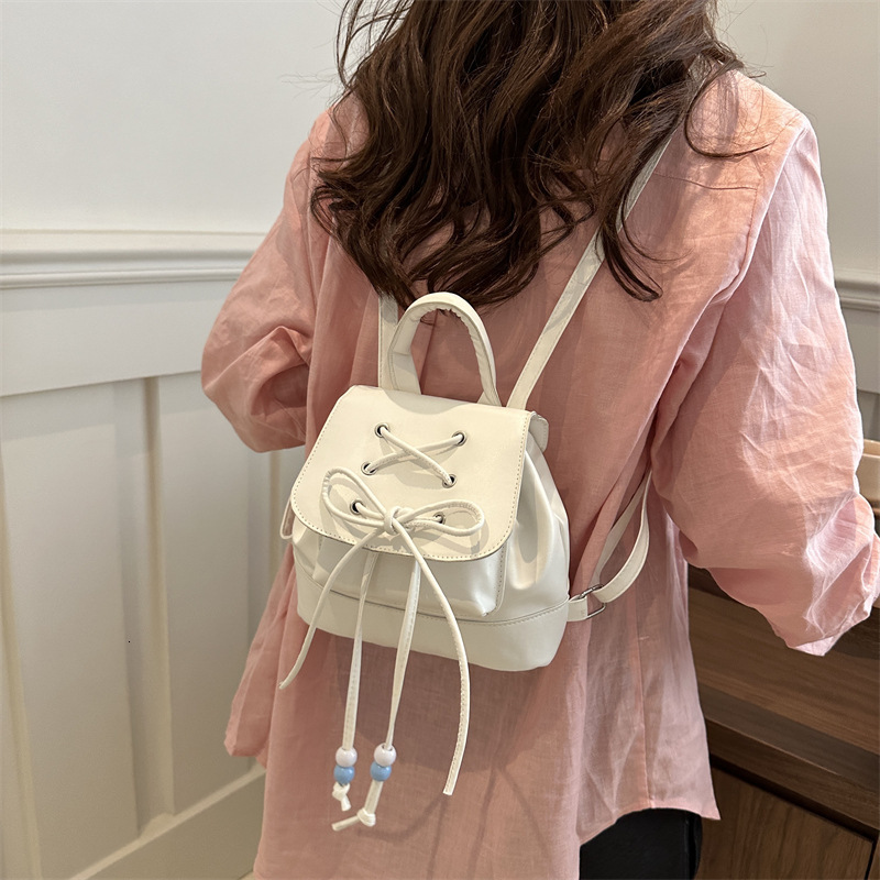 2025 Autumn New Women's Backpack Fashion Academy Style Backpack Handbag Bucket Bag Travel Bag Backpack fashion Bow Light Luxury Style Autumn New 