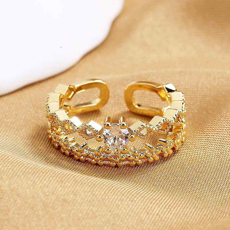 925 Sterling Silver Flower Lace Ring Korean Fashion Opening Inlaid CZ Adjustable Rings Valentines Day Gift Y250808