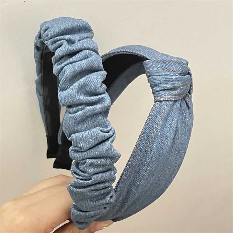 New Arrival Summer Hair Accessories Fem Jeans Hand Light Denim Bands For Women Designers Hair Hoops Y250808