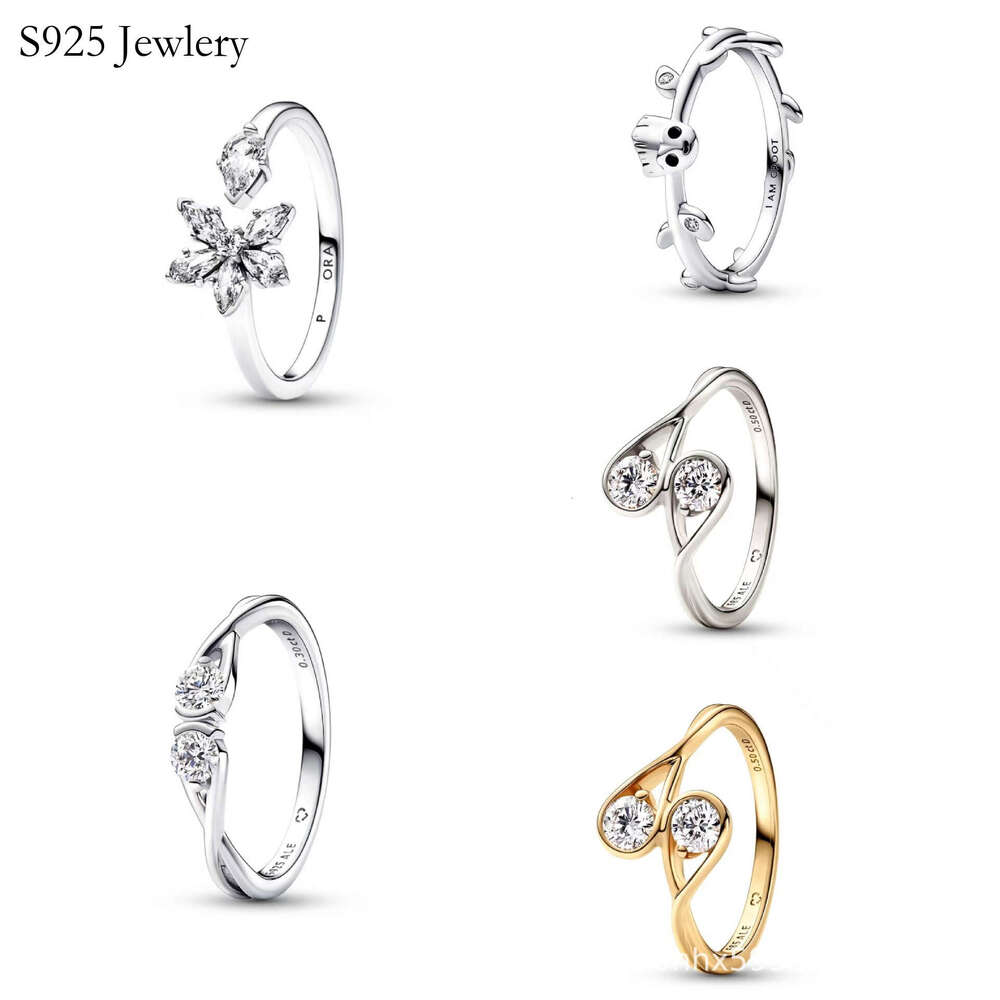 925 Sterling Silver Ring Inlaid Dia Couple Ring Women's High -End Atmosphere Small Incense Breeze Free Delivery
