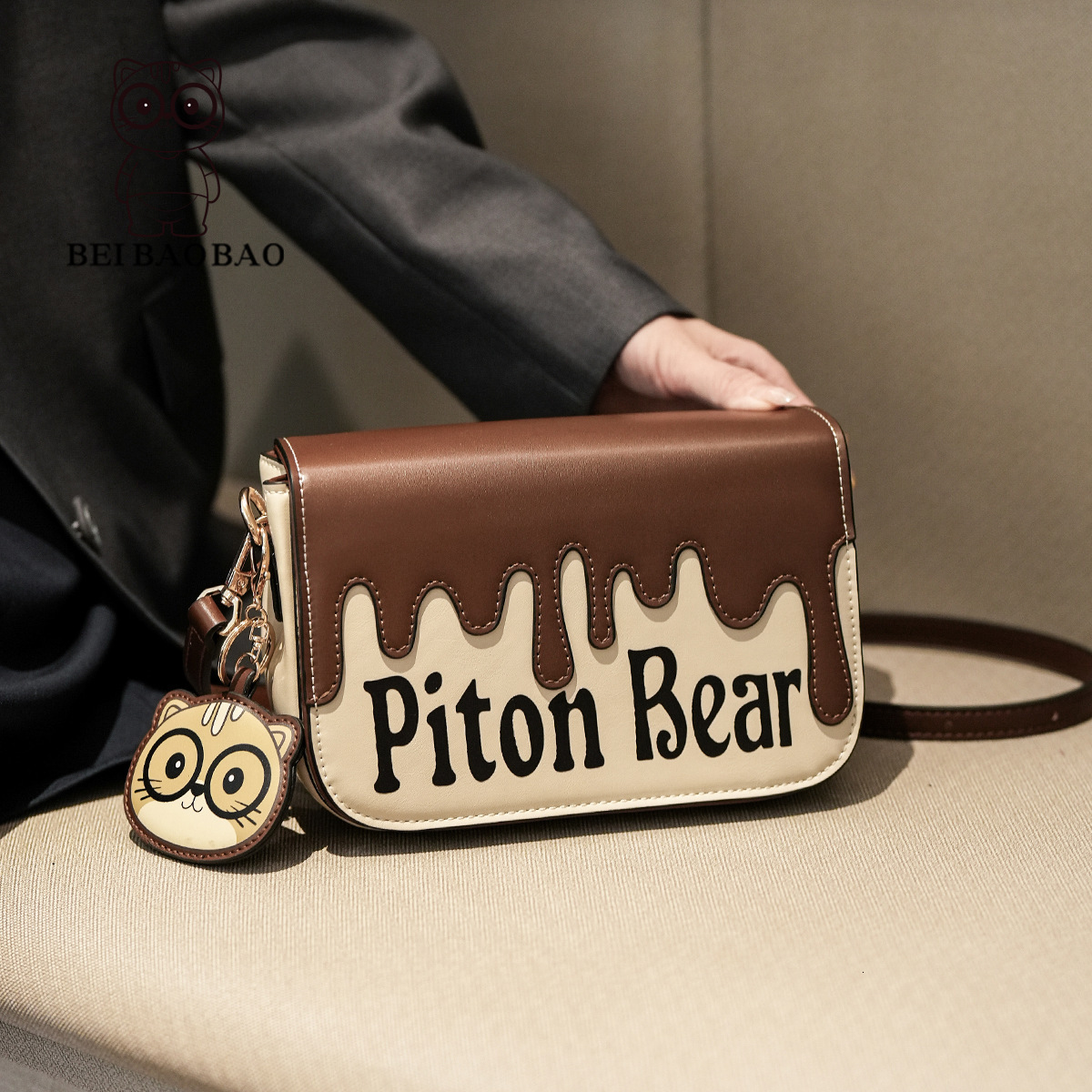 New Cartoon Kitten Stylish Small Square Fashion Commuter Crossbody Shoulder Bag ddmymoon