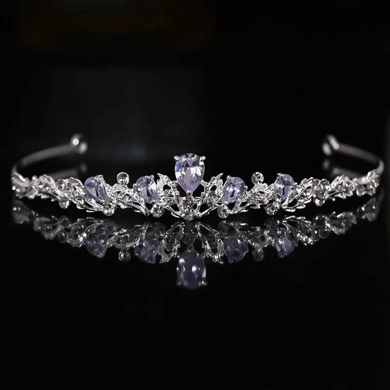 100% Zircon Bridal Tiara Crystal Wedding Crown Fashion Piece Rhinestone Hair Accessory for Women Birthday Parties Y250808