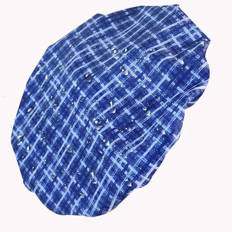 2 Layer Waterproof Oxford Cloth Shower Cap Long Hair Oil Print Hat Suitable for Men with Thick Long Braided Hair Z250808