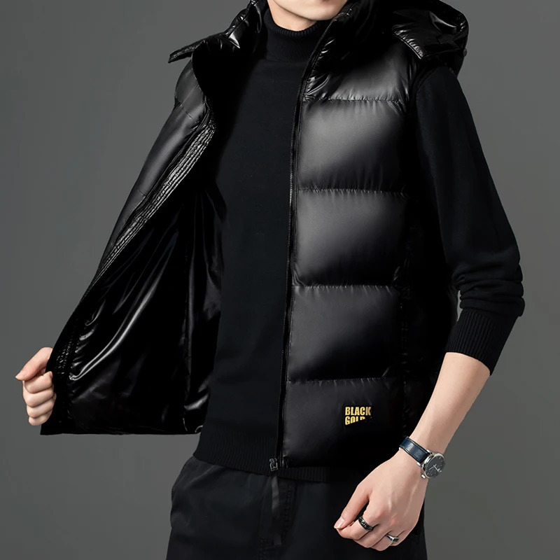 Men Vest down waistcoat winter sleeveless jacket mens lightweight waistcoat thick Sleeveless warm Waistcoat Man 250804