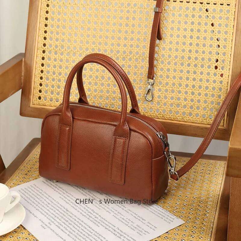 2025 New Genuine Women's Handbag Retro Shoulder Cow Leather Commuter Crossbody Female Bag For Shopping Travel 250731 20250805