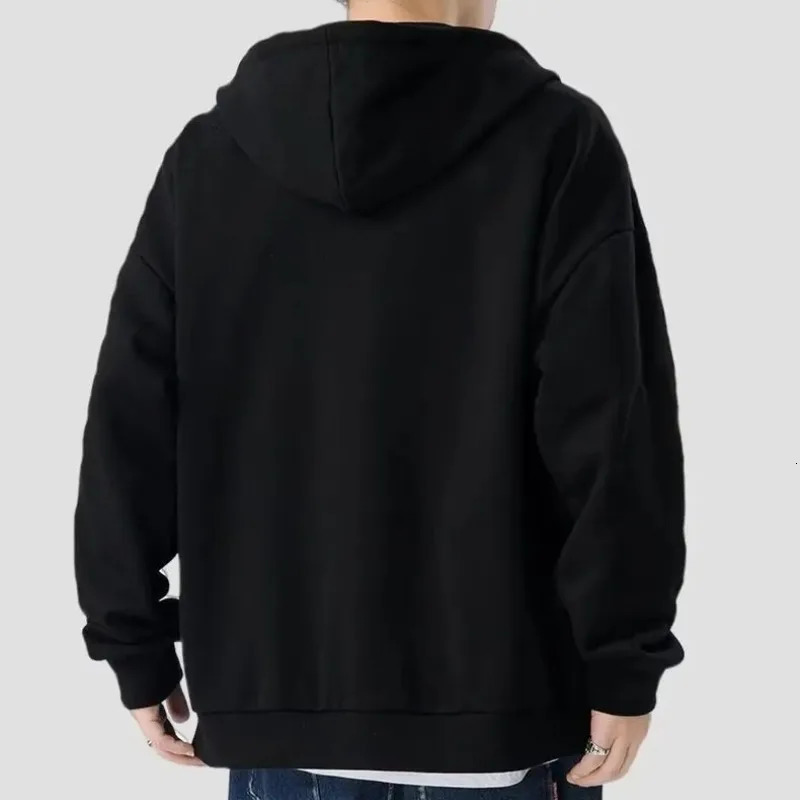 High Street Hoodie Men Retro Zip Up Long Sleeve Loose Jacket Coats Harajuku Casual Gothic Hooded Sweatshirt Y2K Streetwear y250729