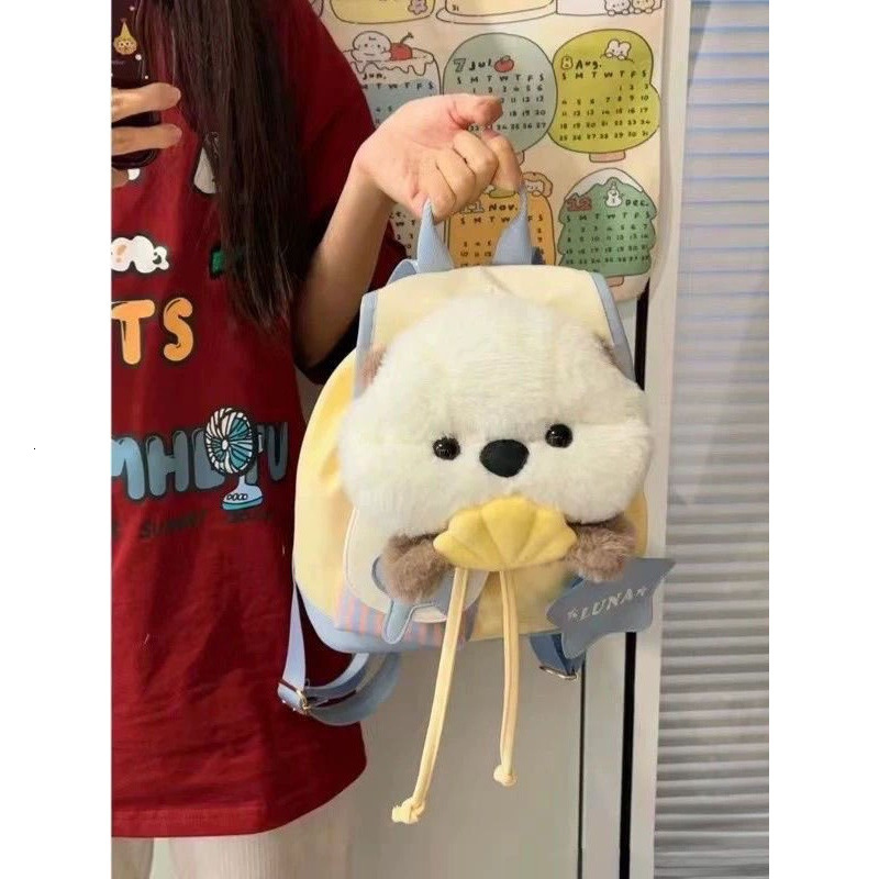 2025 Autumn New Women s Backpack Unisex Style Cute Large Capacity Puppy Backpack New Niche Cartoon Plush Backpack New Designer Backpack