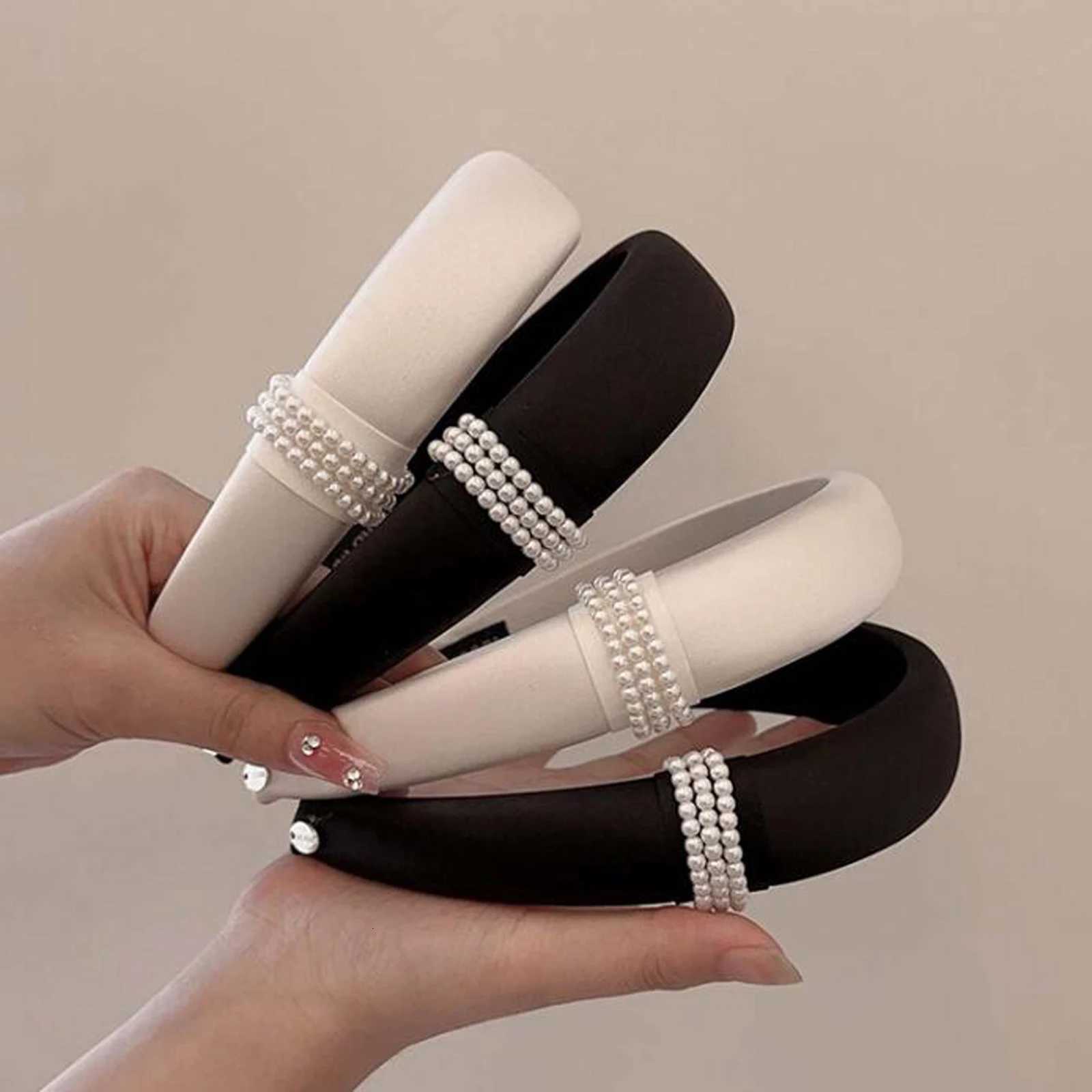 PROLY New Fashion Band For Women Side Knot Pearls Hair Accessories Autumn Solid Color Gentleman Casual Hair Accessories Y250808