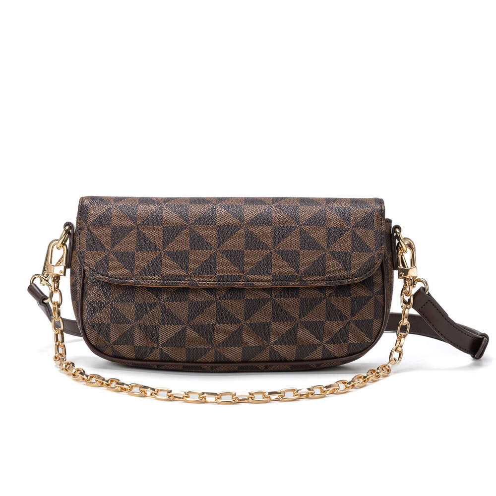 Lacel Urwebin Vintage Triangle Pattern Purse - Gold Chain & Adjustable Strap, Chic Mini Crossbody