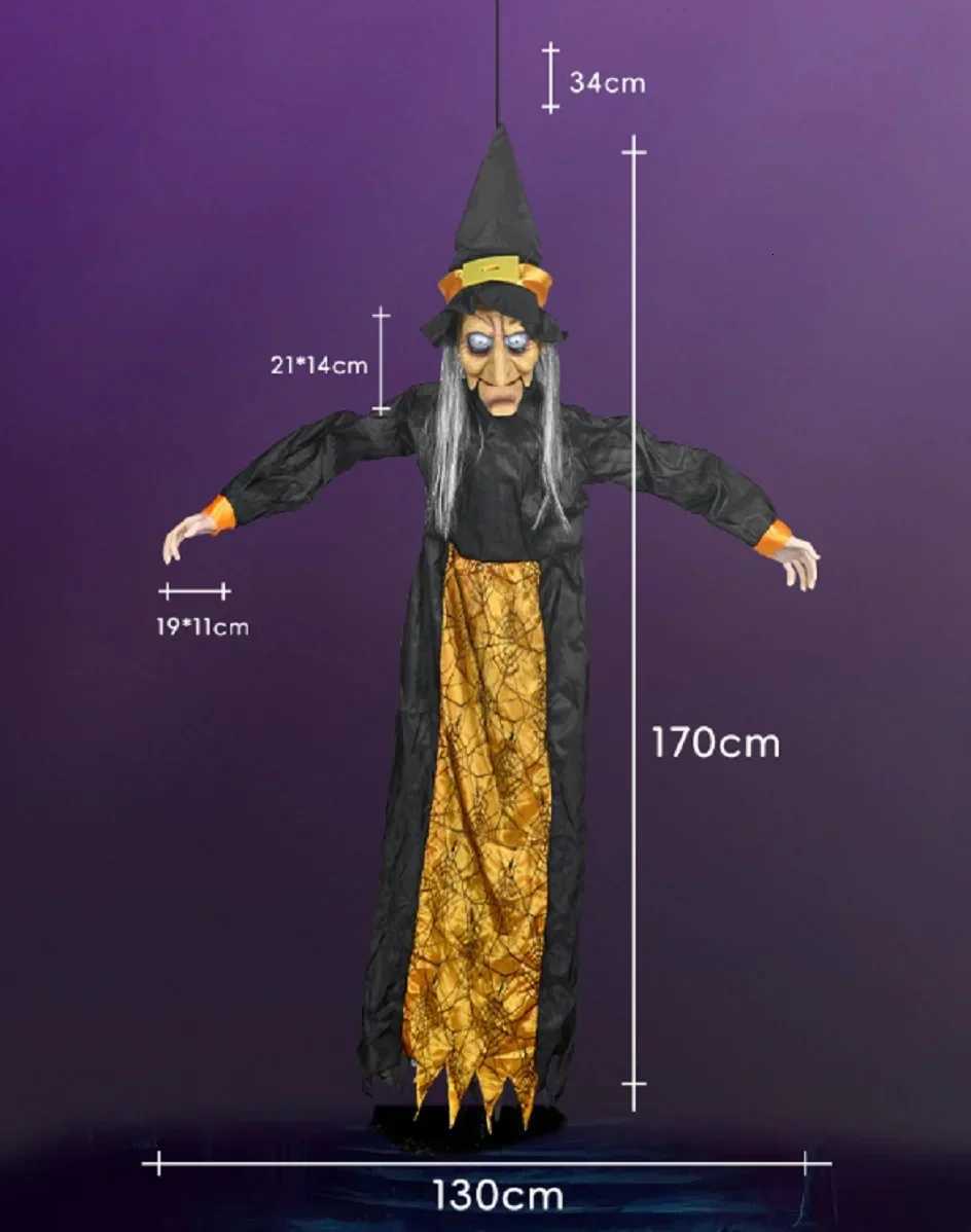 2025 Hot Halloween Decor Talking Witch Outdoor Spooky Animatronic Witch Decor Prop Red Eye Animated Witch Home Festival Decor G250913
