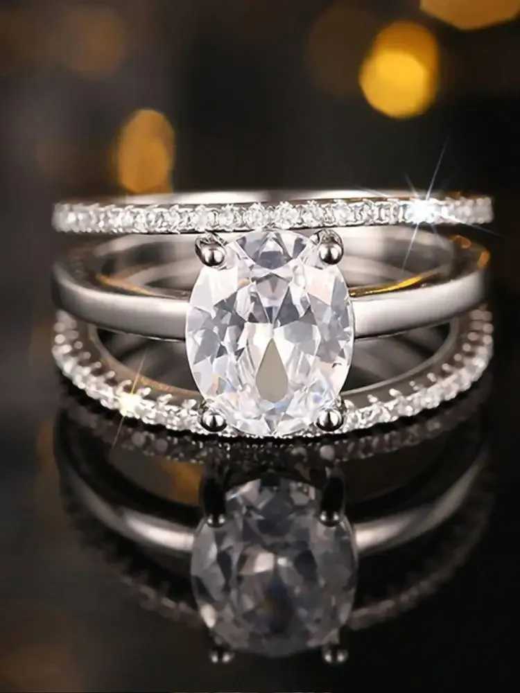 925 Sterling Silver Gorgeous Classic Shining Zircon Ring For Women Wedding Prom Party Luxury Fashion High Quality Fine Jewelry Y250808