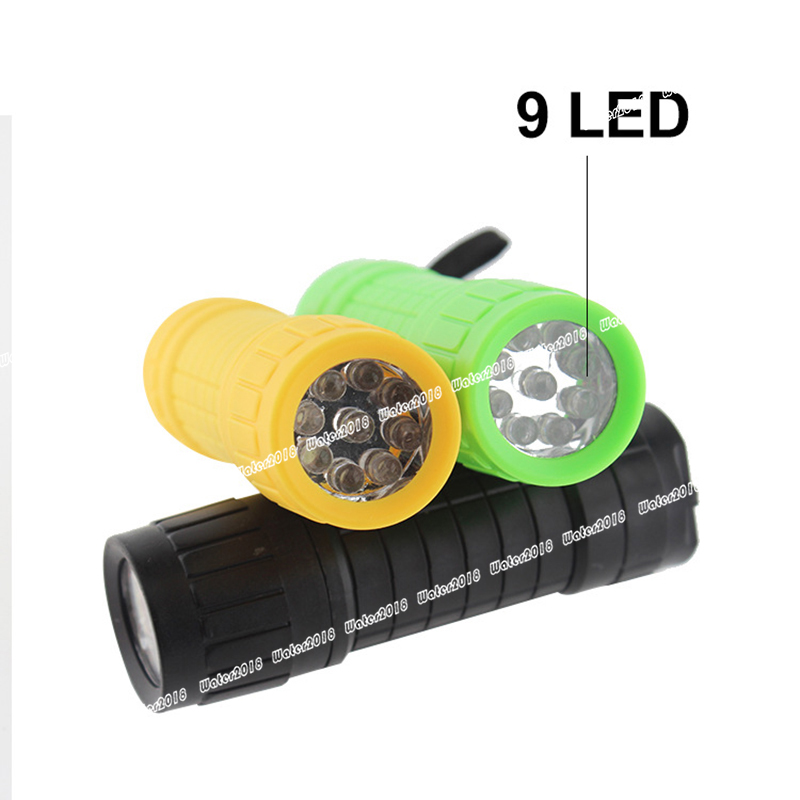 9LED Light Flashlight Portable Zoom Waterproof Flashlight 5 Colors