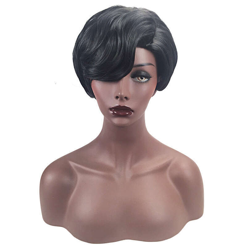 Women's Black Short Curly Cosplay Stylish Wig Cap B5