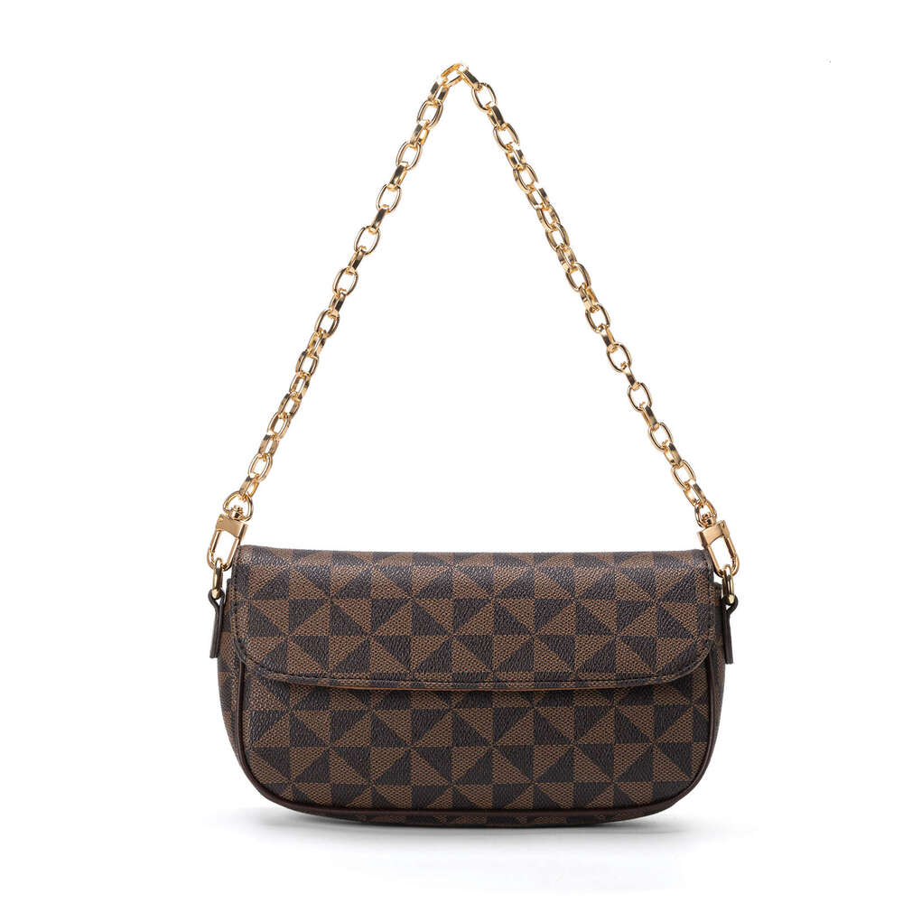 Lacel Urwebin Vintage Triangle Pattern Purse - Gold Chain & Adjustable Strap, Chic Mini Crossbody