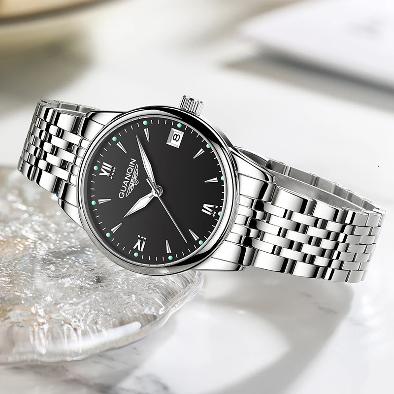 GUANQIN Watch for Woman Automatic Watch Stainless Steel Elegant simple Luminous Waterproof Womens Watches for Gift 250807