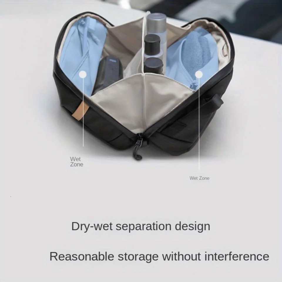 Waterproof Travel Toiletry Bag - Spacious Portable Odorless Pu For Business Trips Y250808