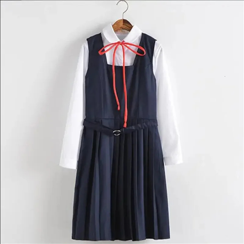 Japanese Pleated Dress Suit Jk Uniform Basic White LongShortsleeved Sailor Kansai Flaperon Preppy 250729