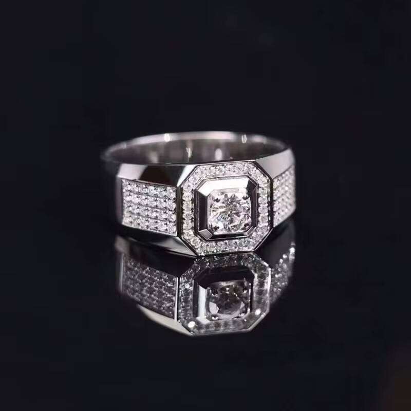 Xingguang Custom Fine Jewellery Wedding Engagement Dia Gold Rings for CVD/HPHT Lab Dias Ring Men