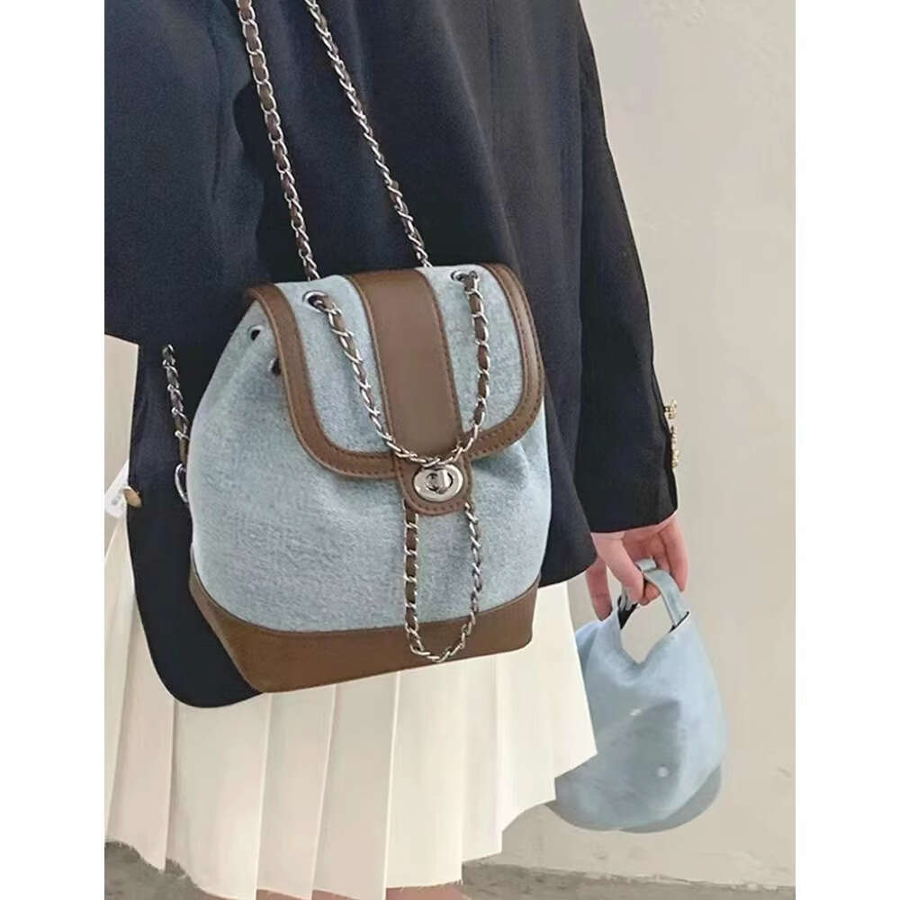 Denim Texture Small for Women 2025 Spring Summer Class Commuting Backpack bags Trendy Designer Student Bag