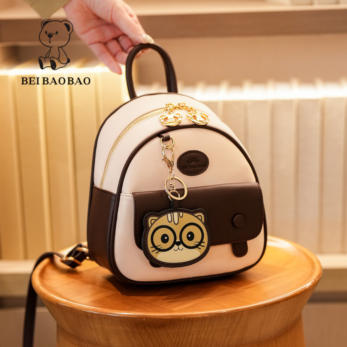 2025 New Women's Simple Color-Block Stylish Mini Backpack for Office Commuting ddmymoon