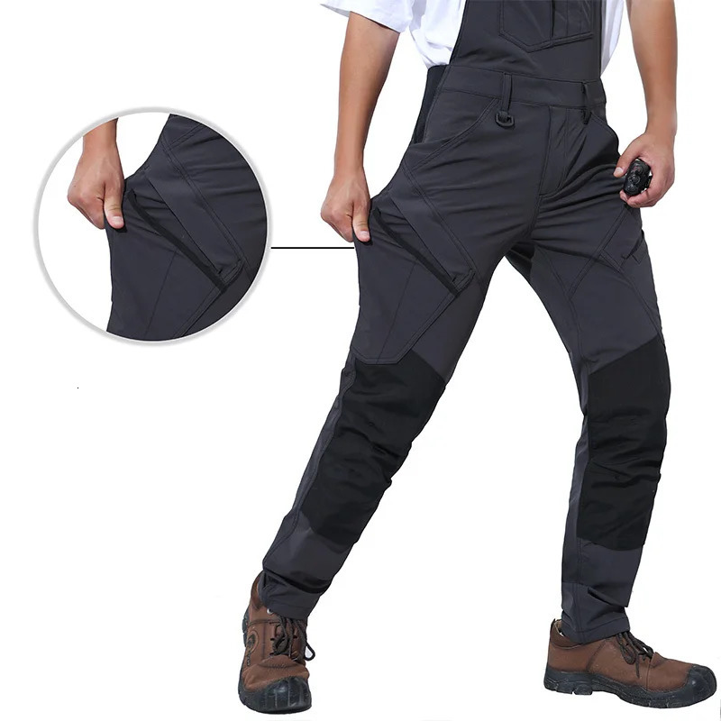 High Stretch Oxford Overalls Men Workwear Multi Pockets Jumpsuit for Work Workshop Repairman Uniform 250804