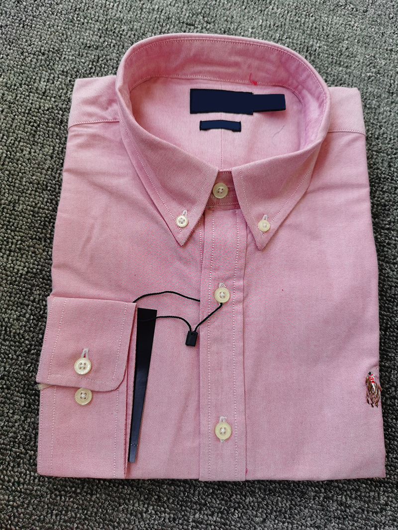 ralphhlaurentShirts classic chest pony men long sleeve Shirts designer Shirt men business casual men lapel Shirts solid color simple Shirt m--xxl