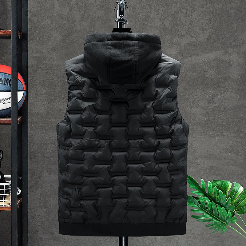 Vests Korean Sell Mens Winter Vest Down Vests Men Casual Waistcoat Sleeveless Jackets Male Hooded Vest Men 250804
