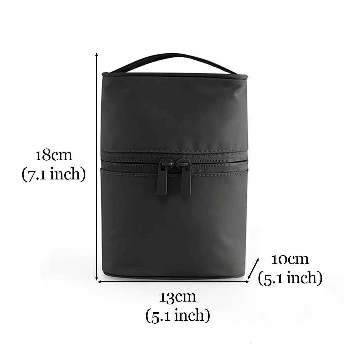 Portable Cylindrical Cosmetic Bag with Inner Pocket Waterproof Travel Cosmetic Bag Y250808