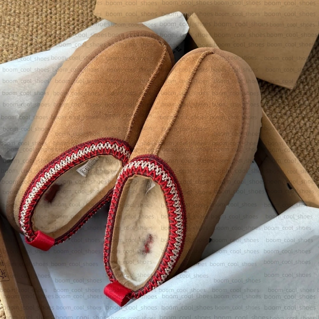 Womens Tasman Wool Fur Slides Tazz Slippers Classic Ultra Mini Platform Boot Slip-on Suede Wool Winter Designer Boots