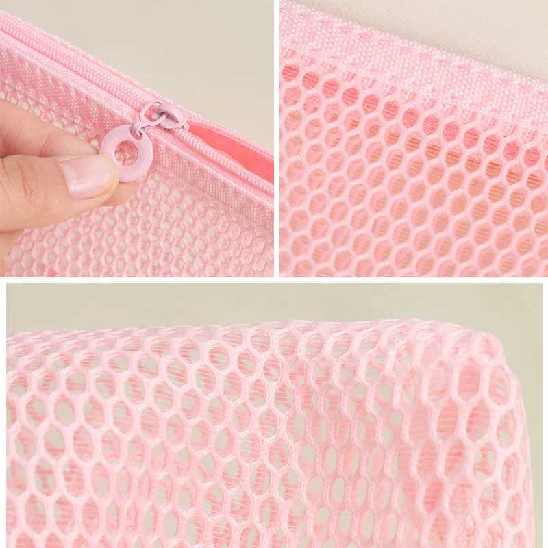 Square Mesh Cosmetic Bag Portable Lipstick Cosmetic Storage Bag with Zipper Multi-purpose Sundries Storage Bag Cute Student Case Y250808